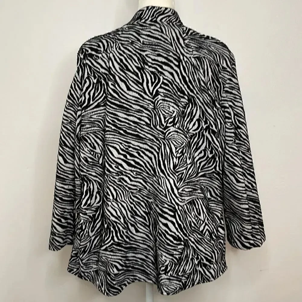 Notations Suit jacket.  Animal Print. Zebra print.  Size Large.